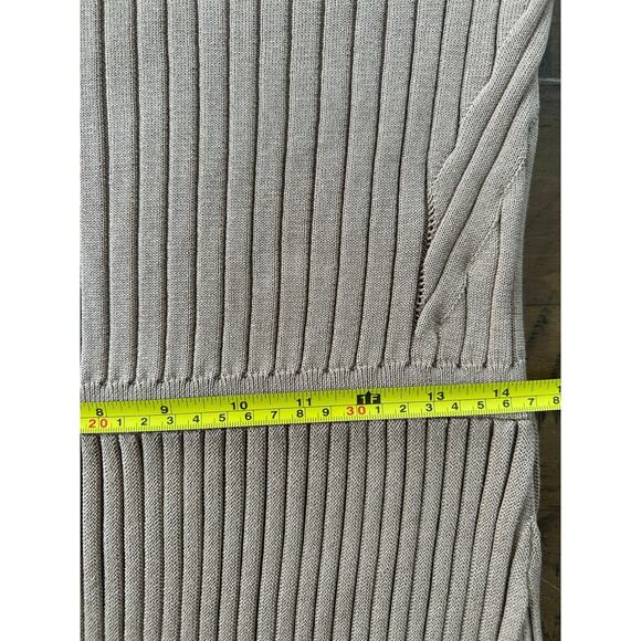 Express Women's Ribbed Crew-Neck Maxi Sweater Dress Beige Long Sleeve L Classic - Picture 9 of 10